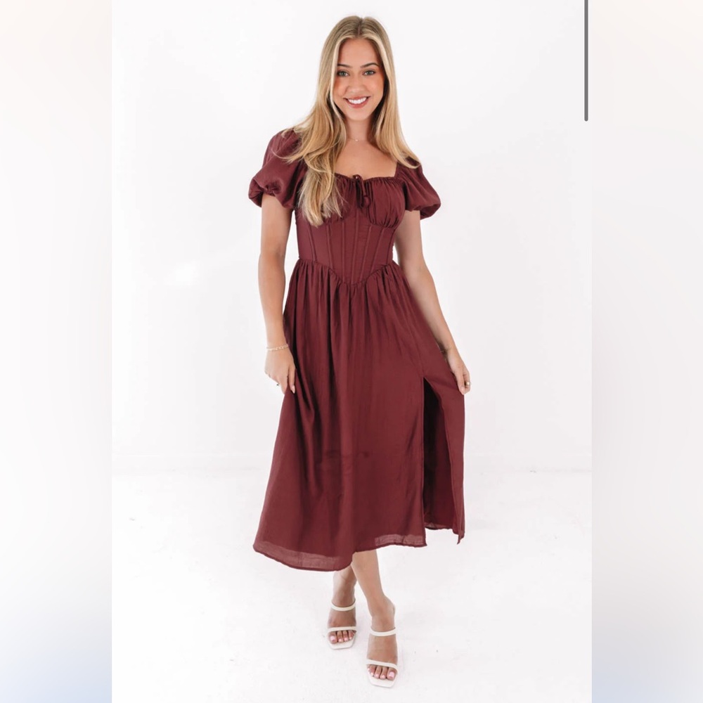 Something Sweet Midi Dress - Rust